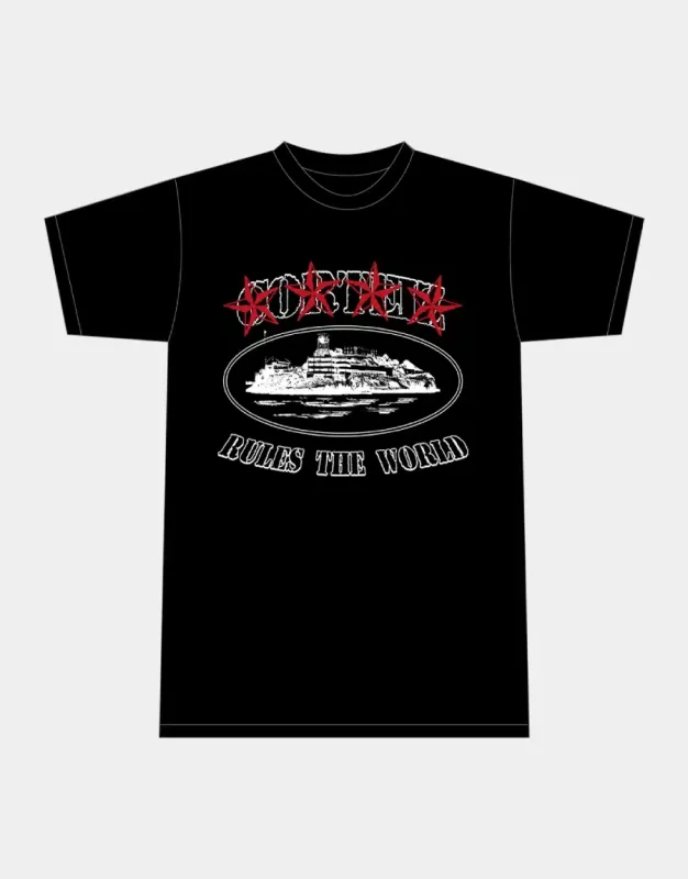 Corteiz 4Starz Alcatraz Black T-shirt