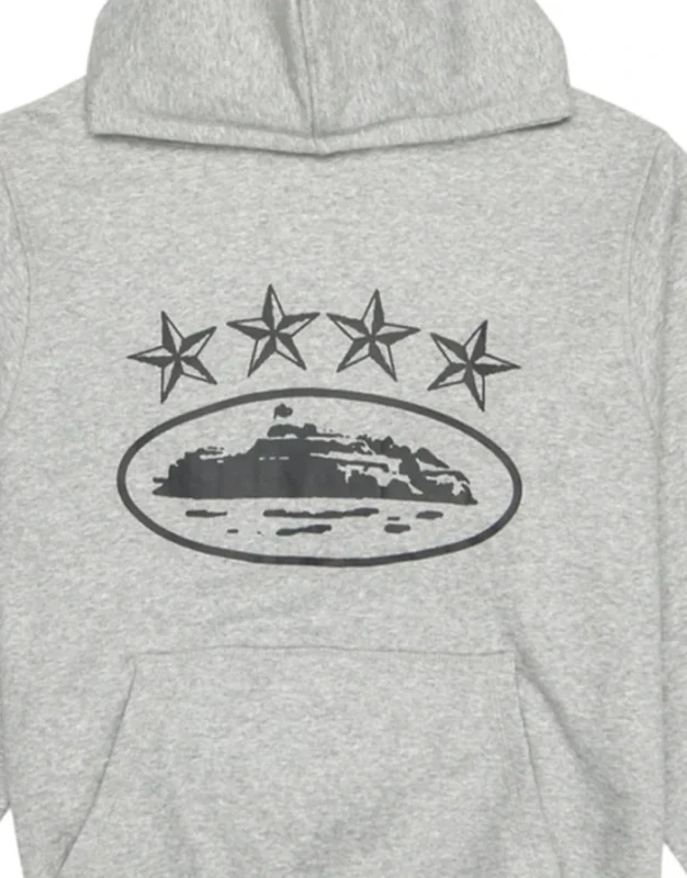 Corteiz 4Starz Alcatraz Grey Hoodie
