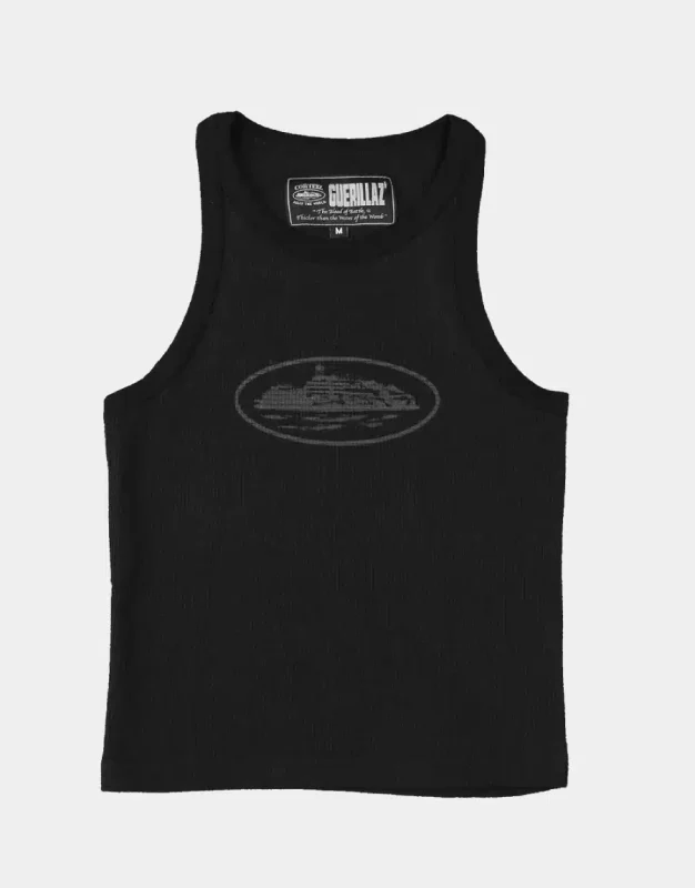 Corteiz Womens Guerillaz* Black Tank Top Triple